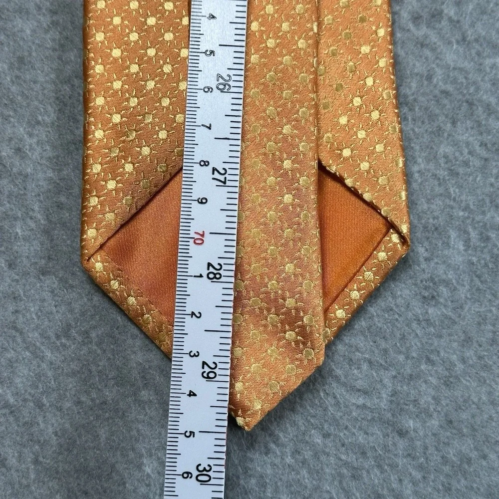 Sunburst Silk Tie Orange Gold Celestial Novelty Wedding Men's Necktie 59x3.5in - Picture 6 of 7